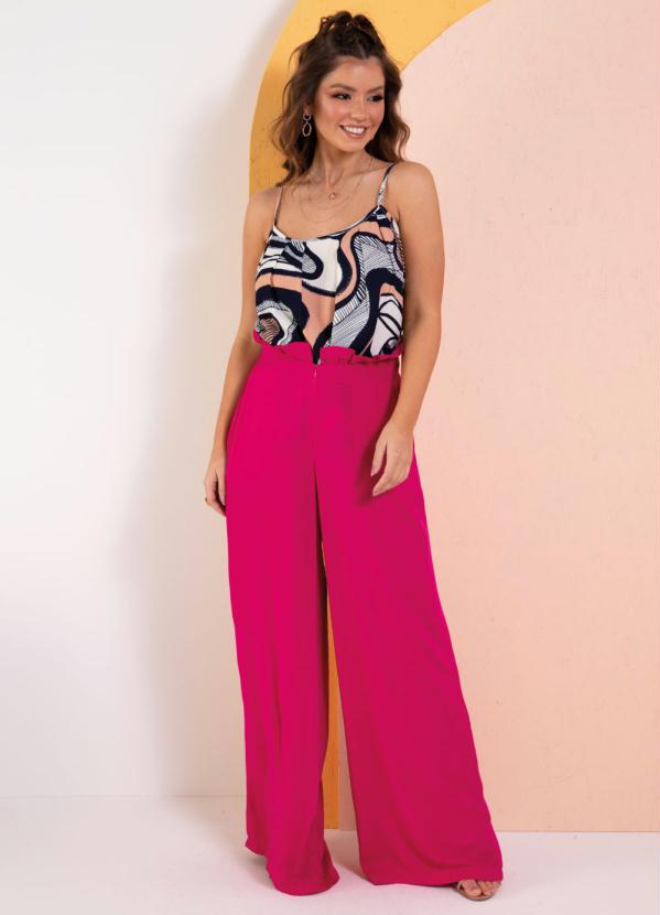 Quintess - Blusa com Pregas Abstrato Bege 5