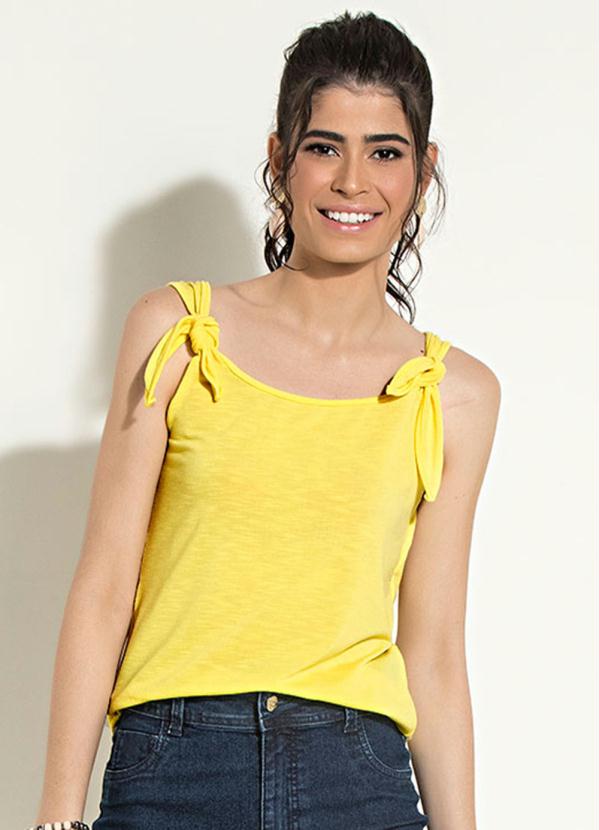 Quintess - Blusa de Alças de Amarrar Amarela Quintess