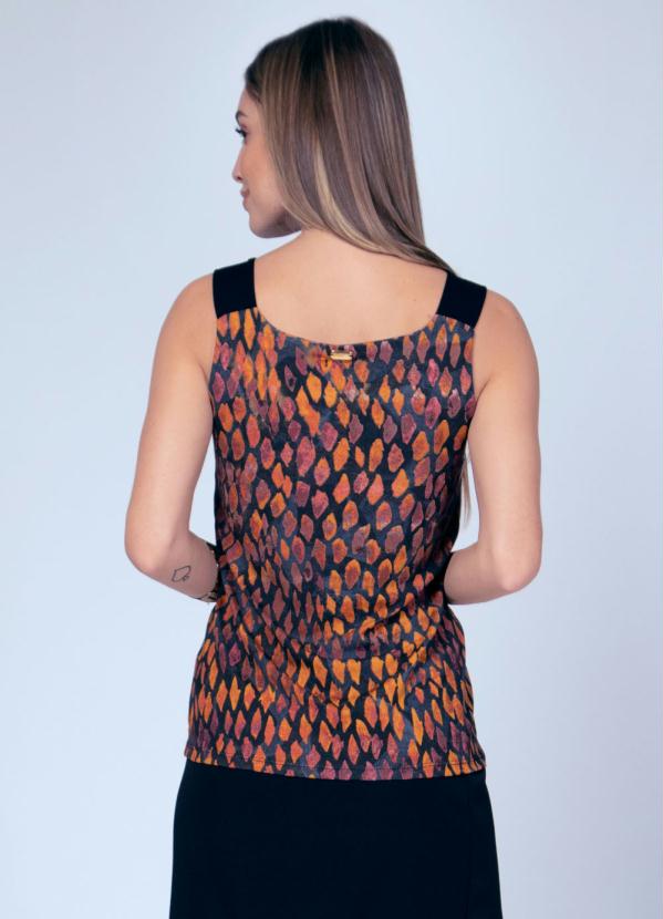 Quintess - Blusa de Alças Largas Cobra Amarelo 2