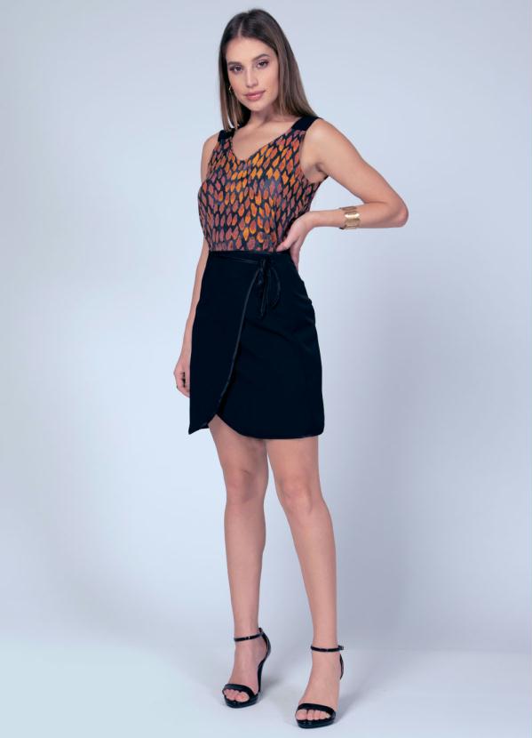 Quintess - Blusa de Alças Largas Cobra Amarelo 3