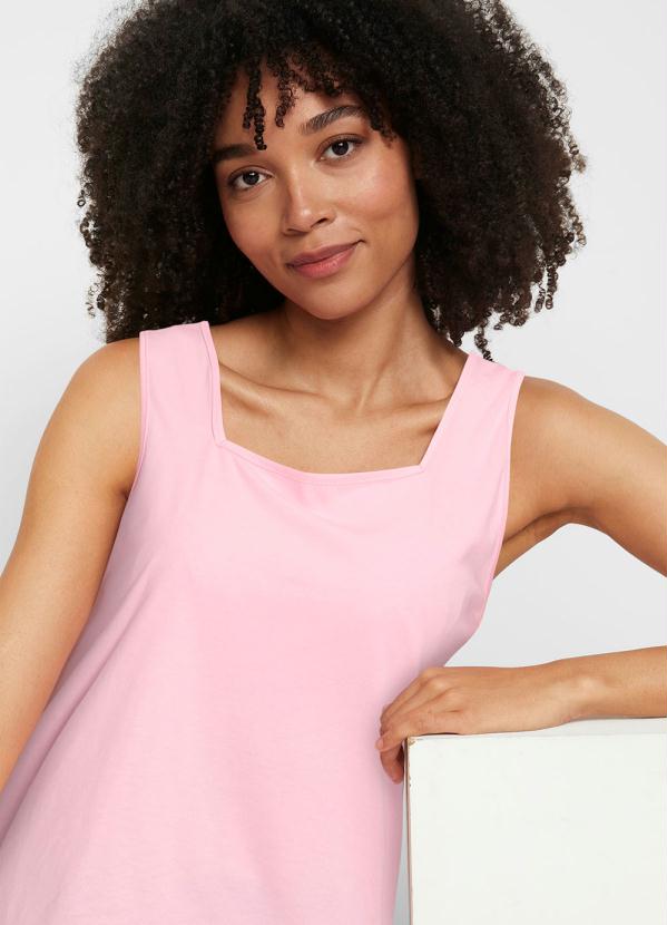 bonprix - Blusa Decote Quadrado Rosa 3