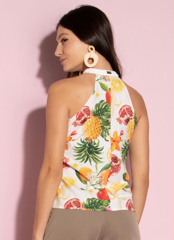 Quintess - Blusa Floral Frutado sem Mangas 2
