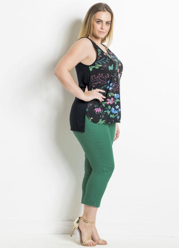 Quintess - Blusa Mullet Floral e Preta Plus Size Quintess 5