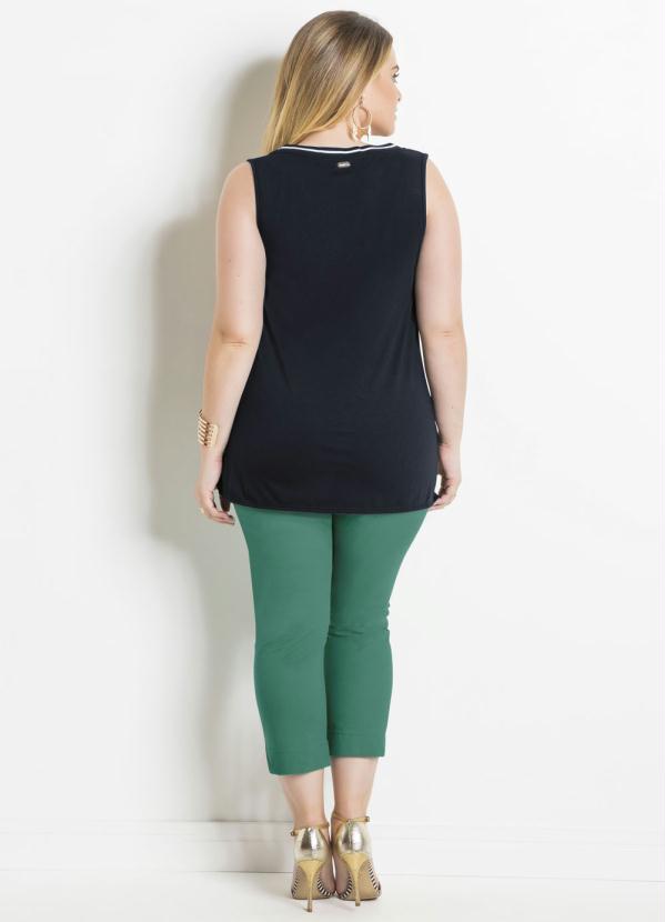 Quintess - Blusa Mullet Floral e Preta Plus Size Quintess 6