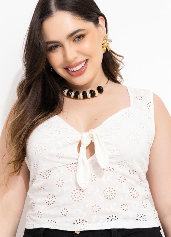 Quintess - Blusa Off White com Amarração 12