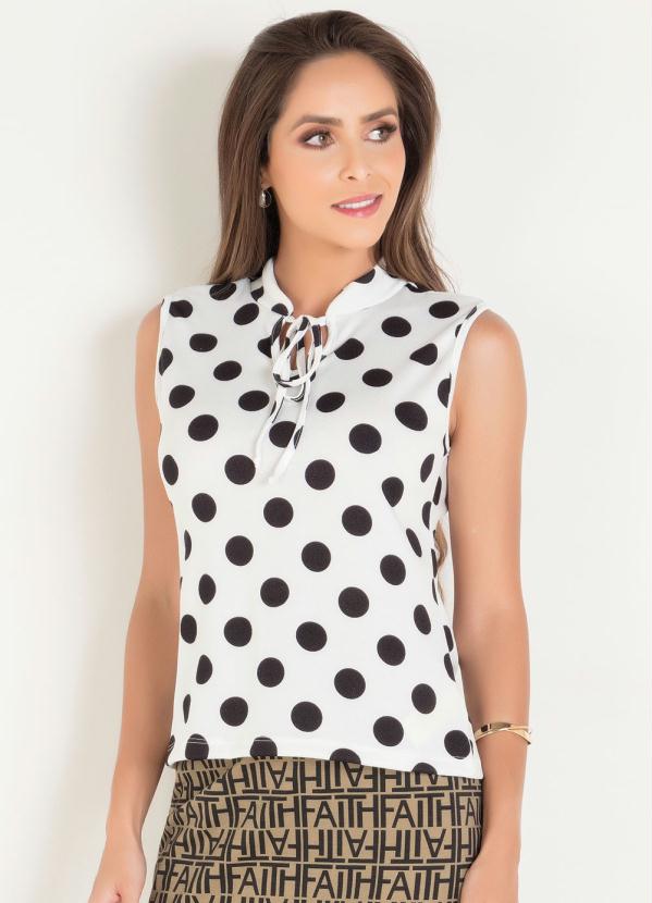 Outlet - Blusa Poá Moda Evangélica com Amarração 1