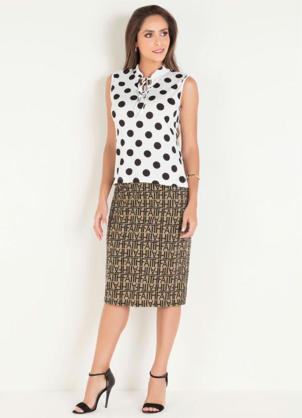 Outlet - Blusa Poá Moda Evangélica com Amarração 3