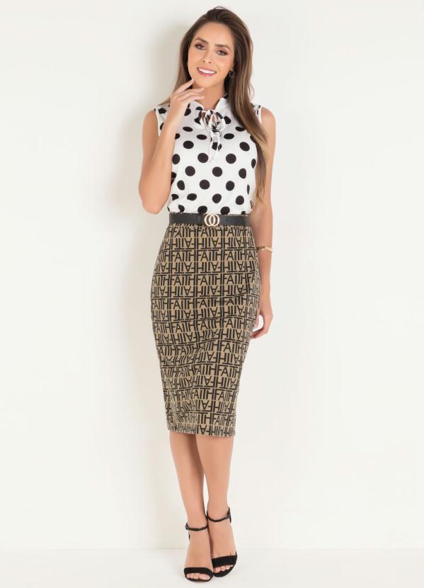 Outlet - Blusa Poá Moda Evangélica com Amarração 4