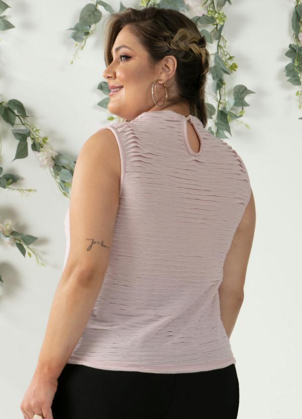 Quintess - Blusa Rosê Plissada com Gola Alta 7
