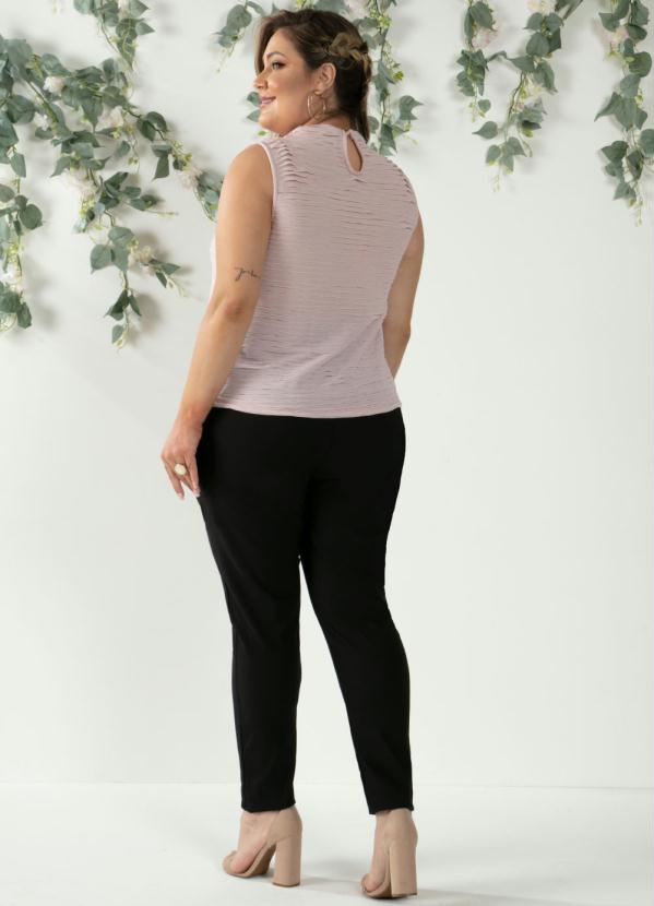 Quintess - Blusa Rosê Plissada com Gola Alta 9