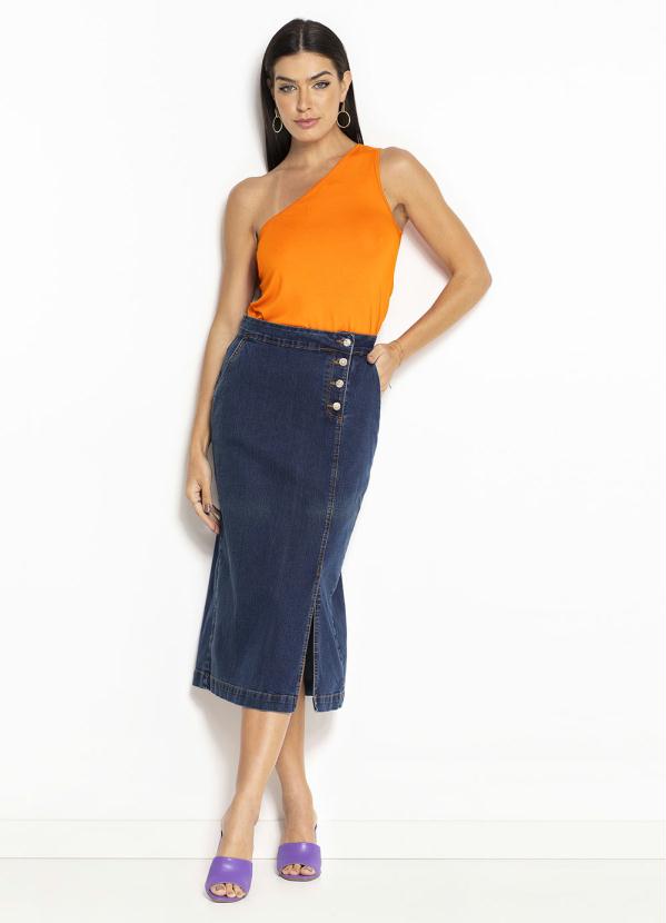 bonprix - Blusa um Ombro Só Laranja 3