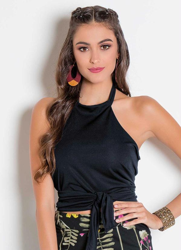 cropped preto amarrar