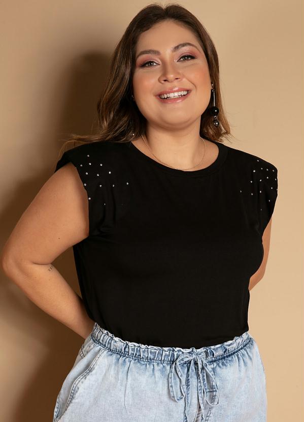 Quintess - Regata Muscle Tee Preta com Termocolantes 10