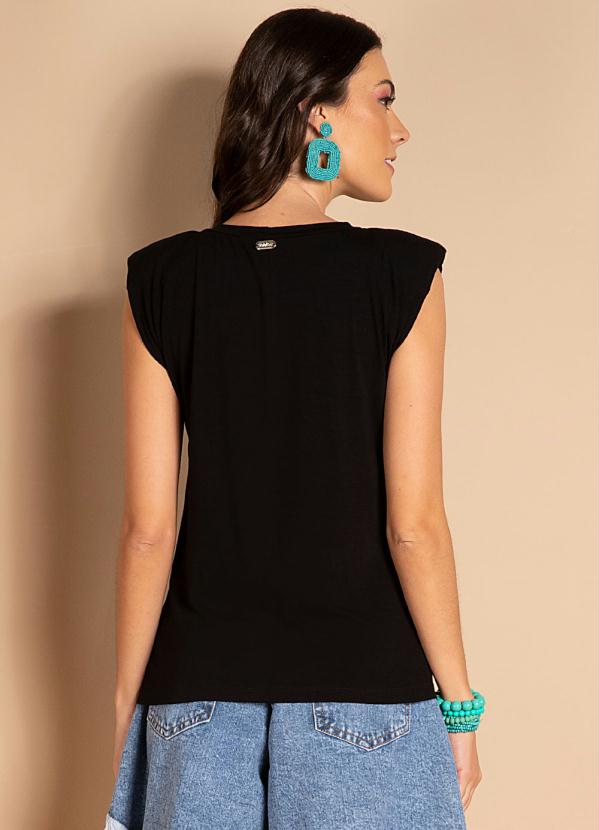 Quintess - Regata Muscle Tee Preta com Termocolantes 2