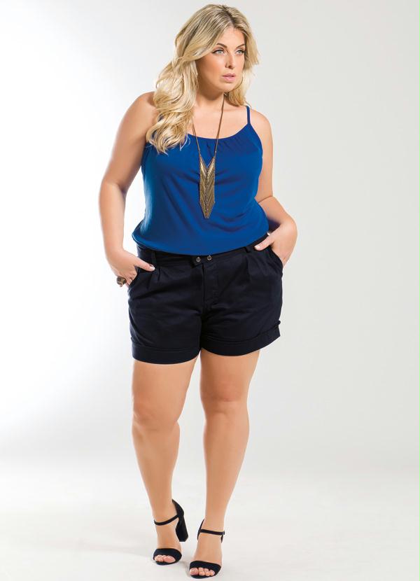 Marguerite - Blusa de Alça Azul Royal Plus Size 3