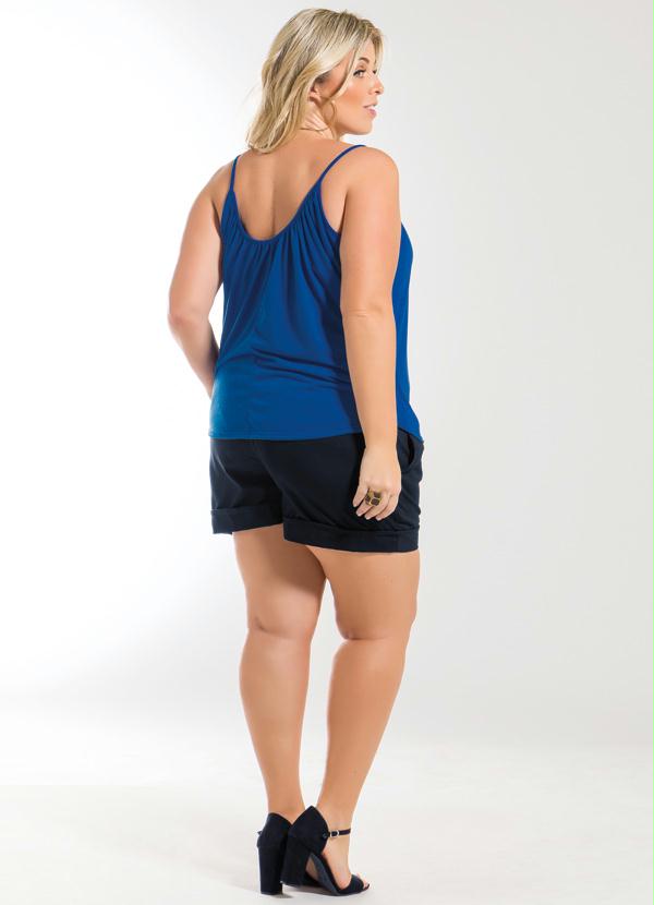 Marguerite - Blusa de Alça Azul Royal Plus Size 4