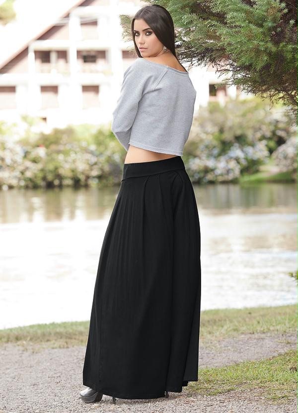 Quintess - Blusa Cropped com Aplique de Termocolantes Cinza 4