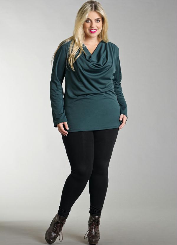 Marguerite - Blusa Gola Boba Plus Size Petróleo 3