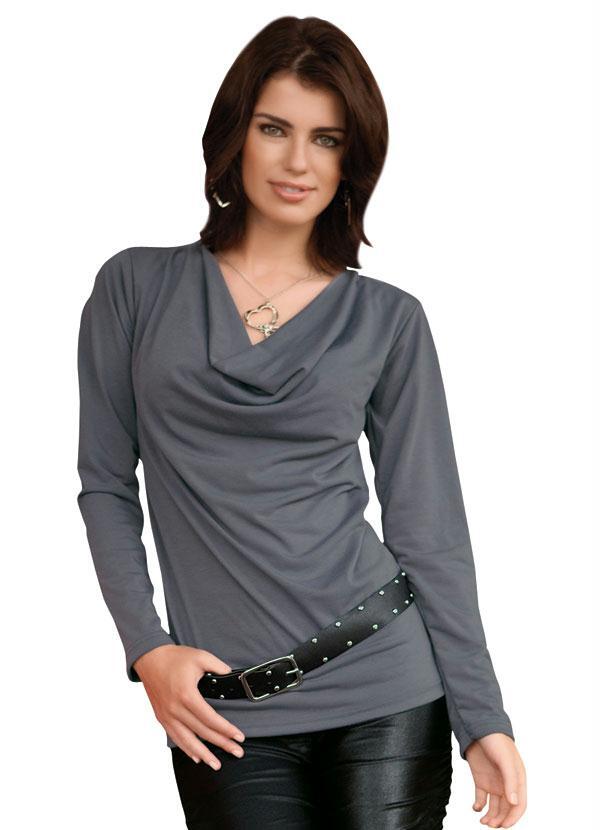 Quintess - Blusa Manga Longa Chumbo Quintess