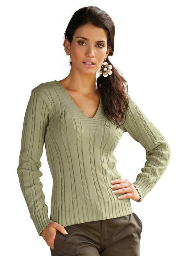 Quintess - Blusa Manga Longa com Decote V Bege