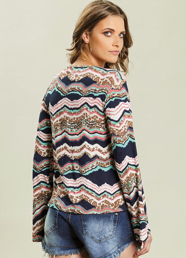 Quintess - Blusa Manga Longa Estampada 3