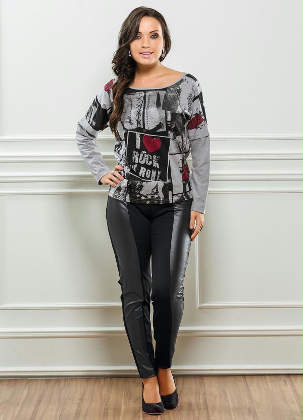 Outlet - Blusa Manga Longa Estampada 5