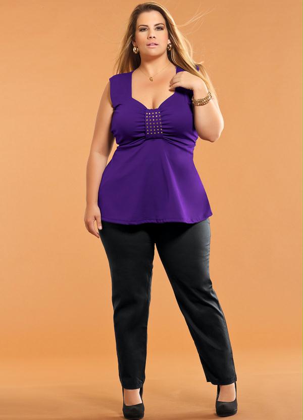 Marguerite - Bata Roxa com Aplicações Plus Size 3