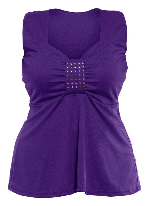 Marguerite - Bata Roxa com Aplicações Plus Size 5