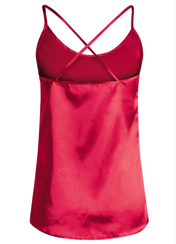 Outlet - Blusa em Cetim  Vermelha 10