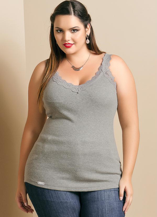 Quintess - Regata Cinza Plus Size
