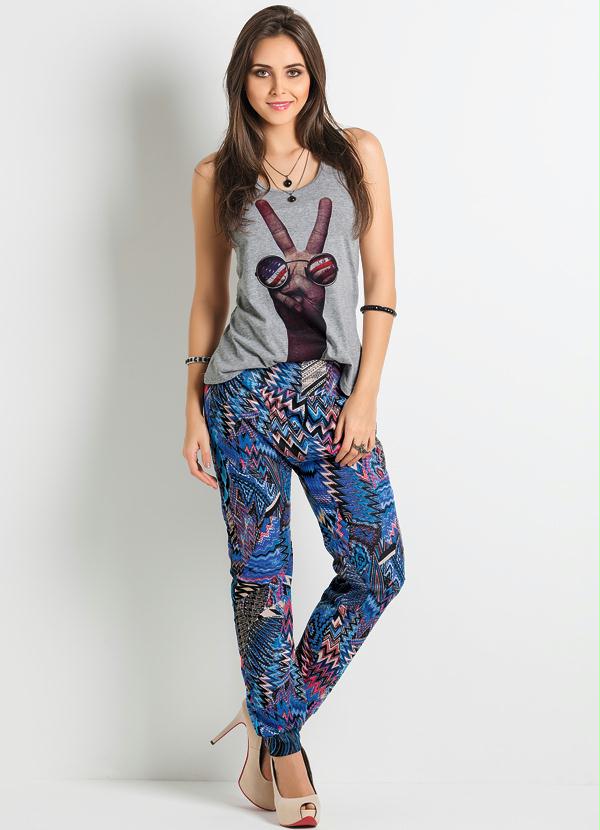 Outlet - Regata Feminina Estampa Paz e Amor 3