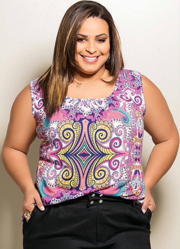 Marguerite - Regata Plus Size Estampada