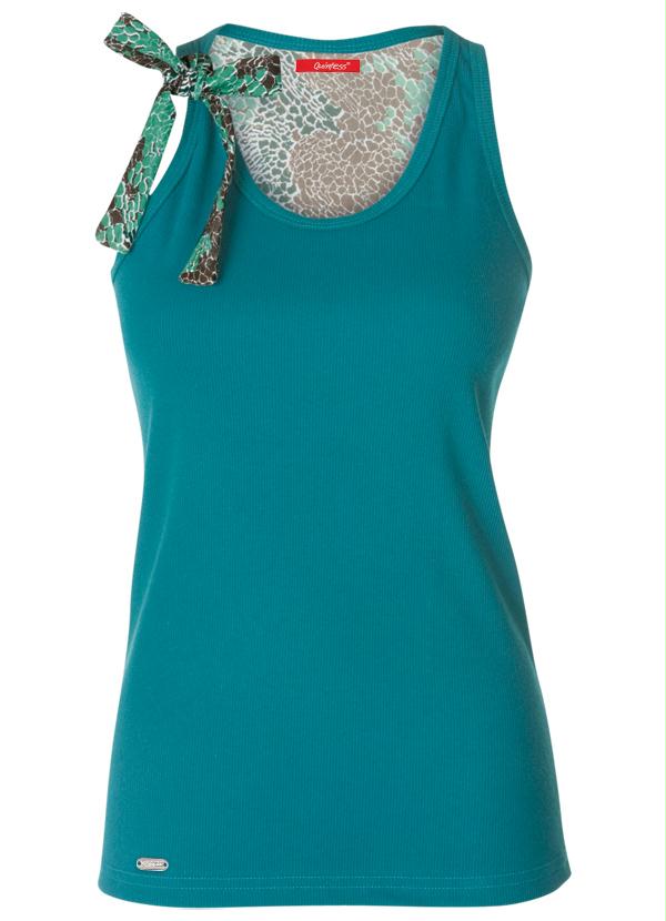 Quintess - Regata Turquesa com Estampa nas Costas e Laço 3