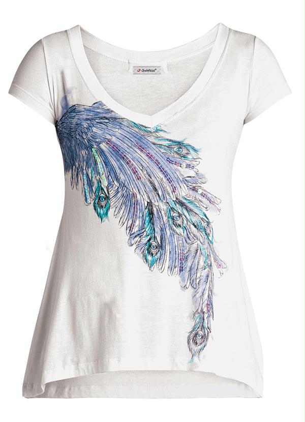 Quintess - Blusa Branca com Estampa Frontal 7