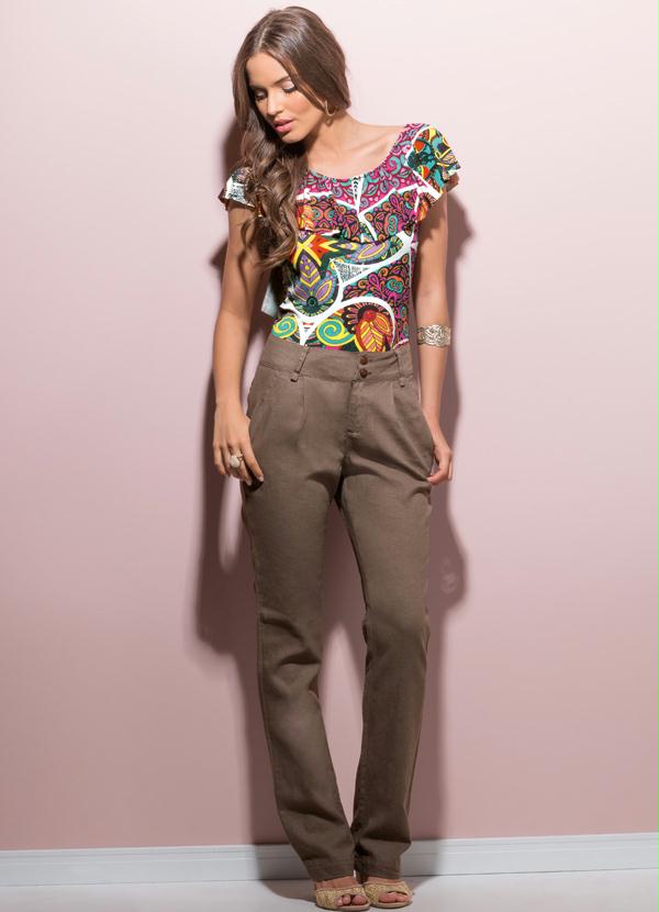 Quintess - Blusa com Babados Estampa Psicodélica 5