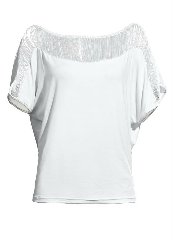 Quintess - Blusa com Franja Branca 6
