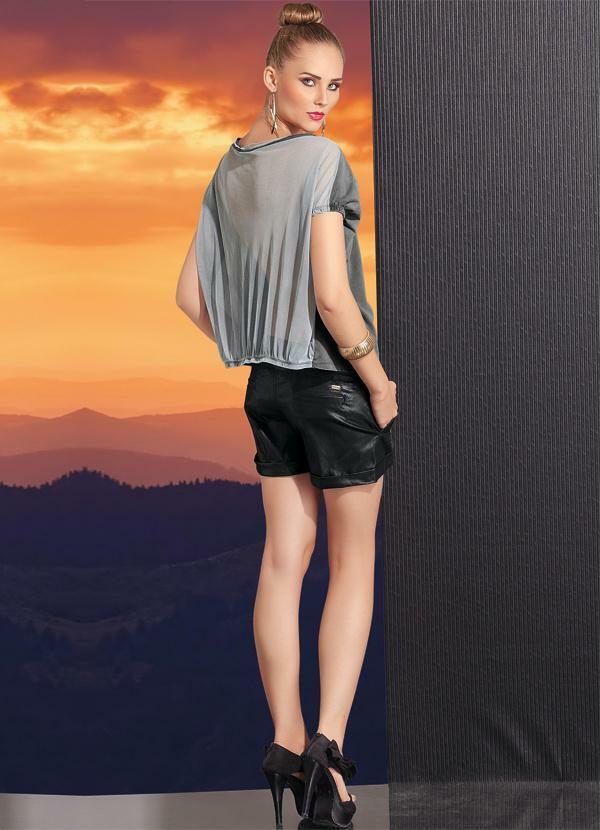 Quintess - Blusa com Modelagem Ampla Chumbo 4