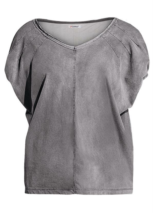 Quintess - Blusa com Modelagem Ampla Chumbo 5