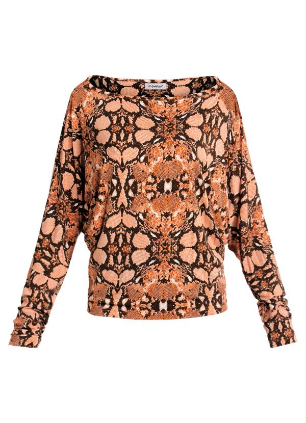 Quintess - Blusa Decote Canoa Print Cobra 5