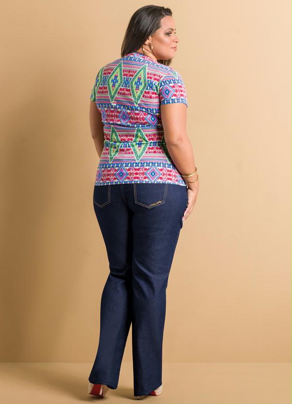 Marguerite - Blusa Decote V Estampa Étnica Plus Size 4