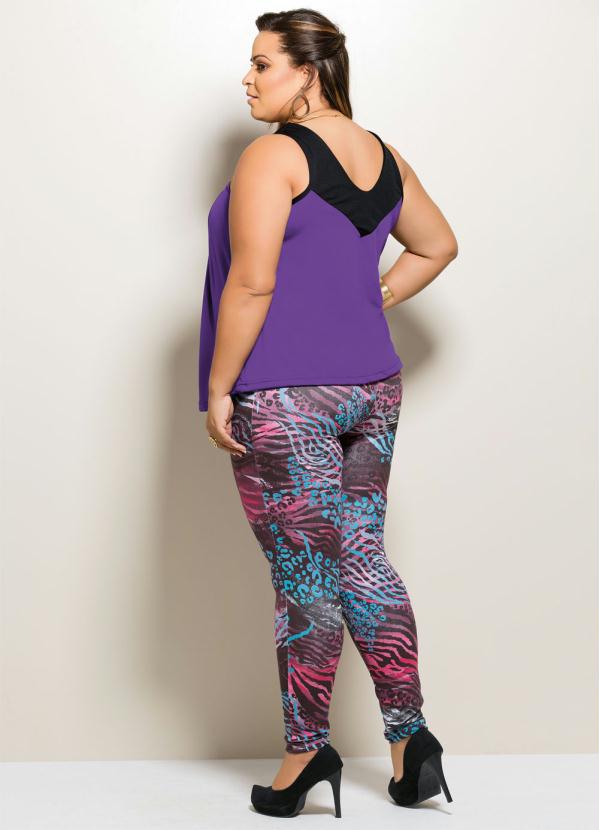 Marguerite - Blusa em Helanca Light Plus Size Roxa 4