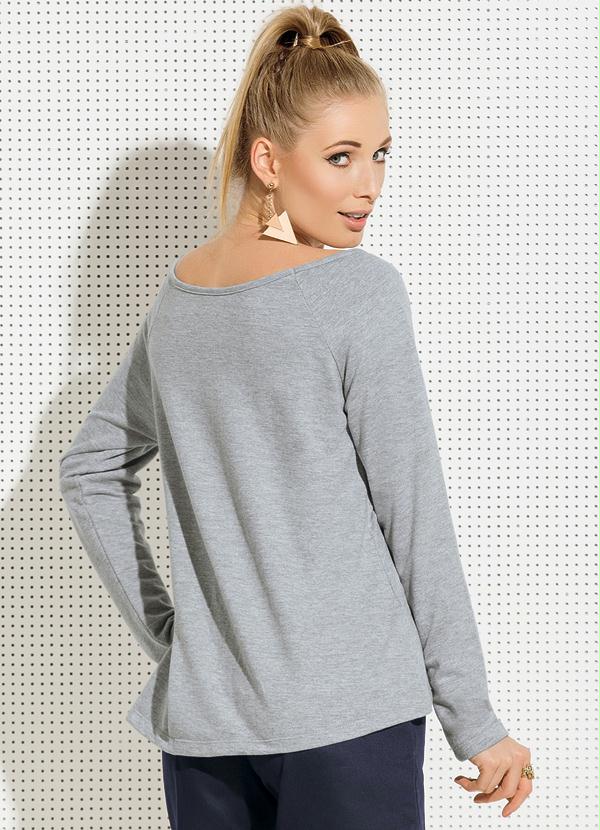 Quintess - Blusa Manga Longa Paetês Mescla 2