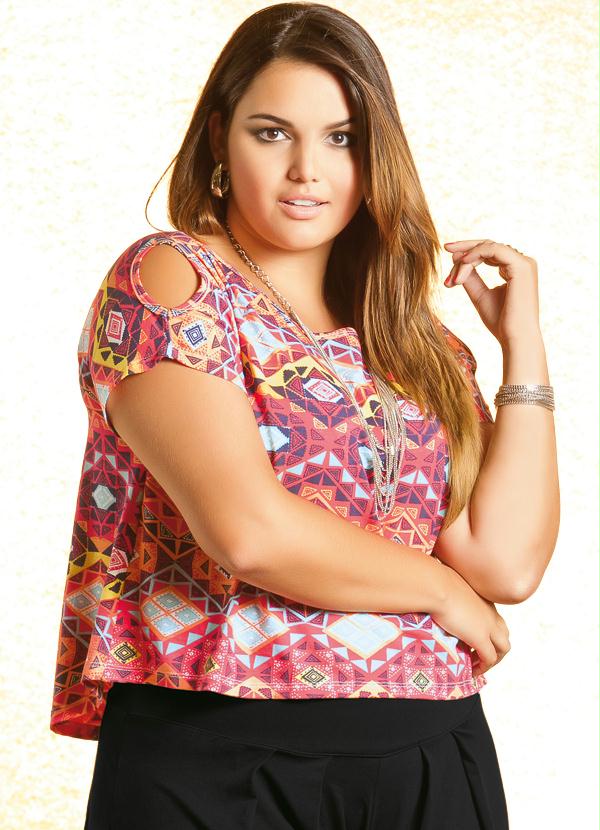 Quintess - Blusa Mullet com Estampa Étnica