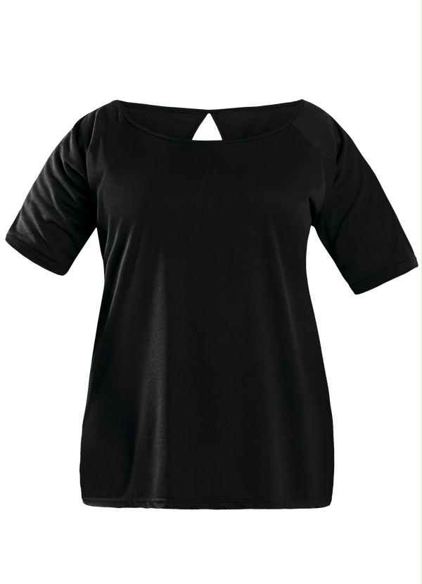 Marguerite - Blusa Mullet Detalhe nas Costas Preta Plus Size 5