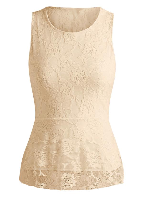 Quintess - Blusa Peplum Renda Pérola 10