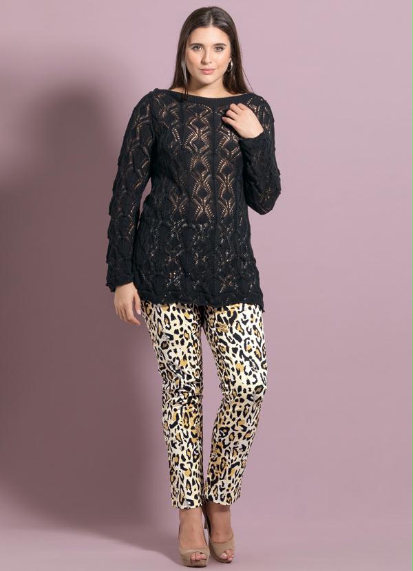 Quintess - Blusa Tricô Preto Plus Size 3