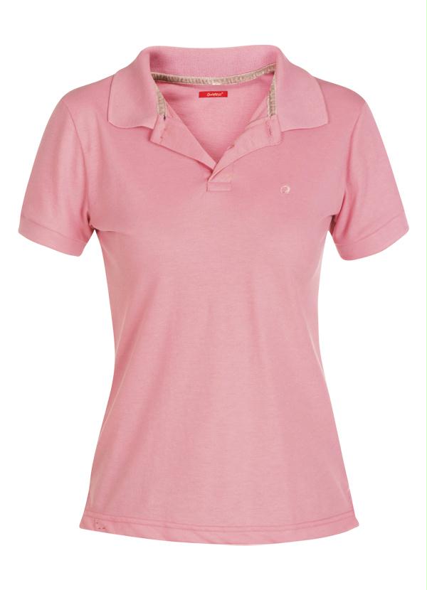 camisa polo rosa feminina