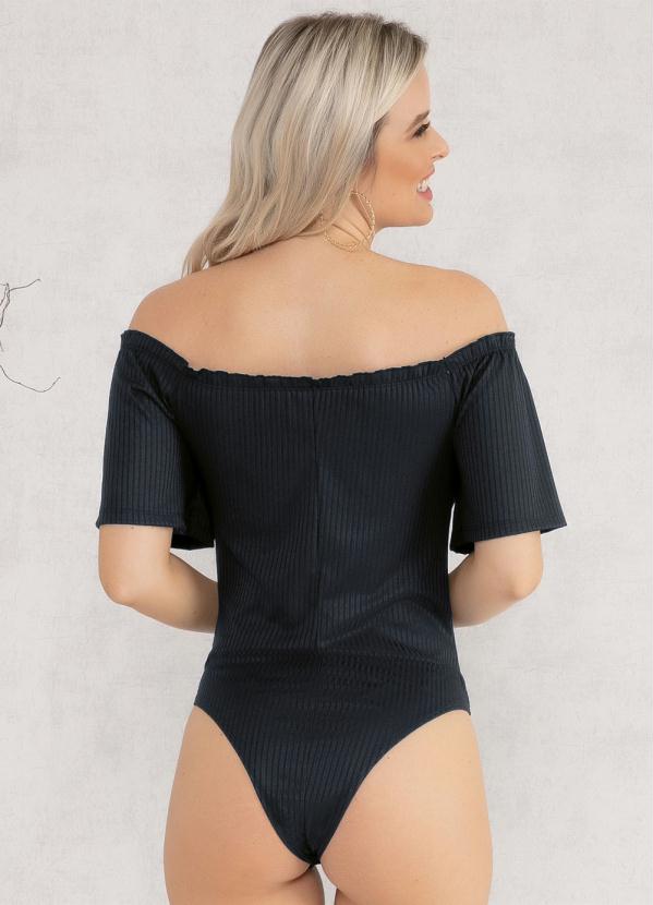 Outlet - Body Ciganinha com Botões Decorativos Preto 6