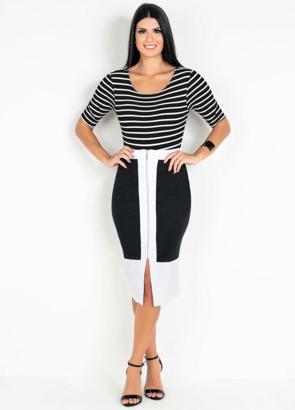 Outlet - Body com Manga 3/4 Listrado Moda Evangélica 3