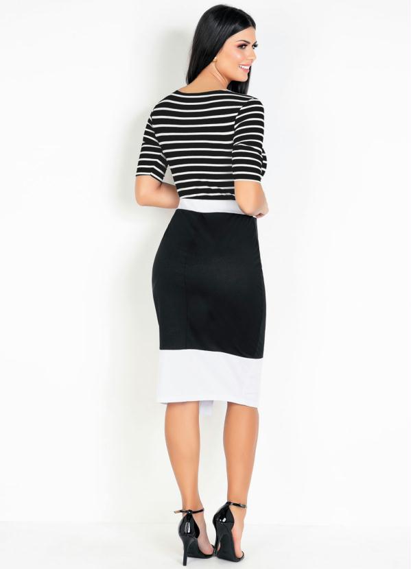 Outlet - Body com Manga 3/4 Listrado Moda Evangélica 4